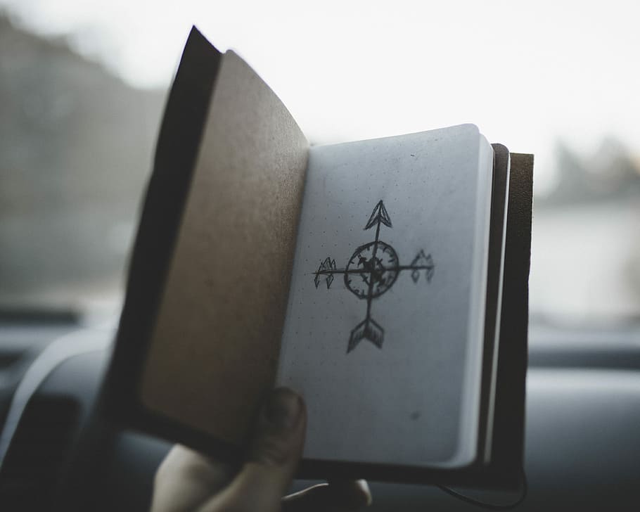 person holding black book, notebook, hand, art, human hand HD wallpaper