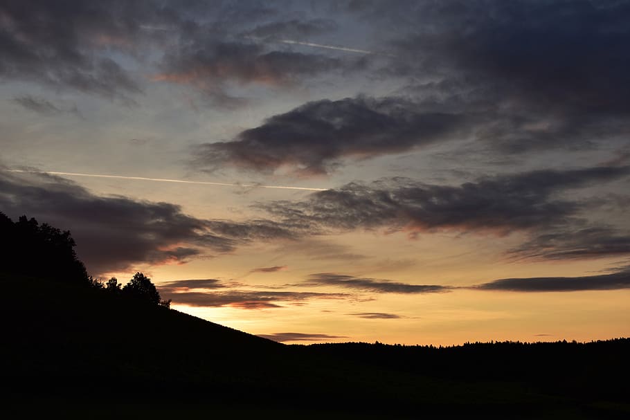 sky, mood, clouds, sunrise, landscape, nature, morgenstimmung HD wallpaper