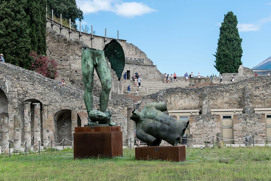 pompeii, statue, italy, architecture, built structure, building exterior, HD wallpaper