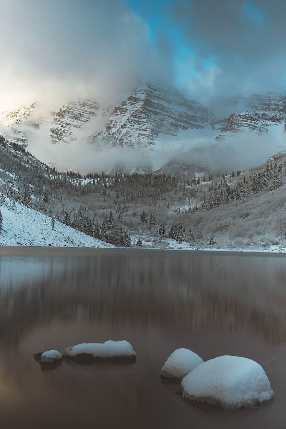 Matterhorn, Switzerland, mountain, trees, and body of water, fog HD wallpaper