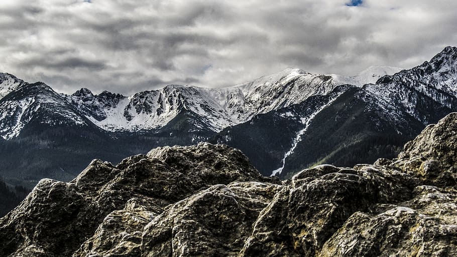 Rocks, Mountains, Clouds, Nature, Sky, landscape, travel, adventure HD wallpaper