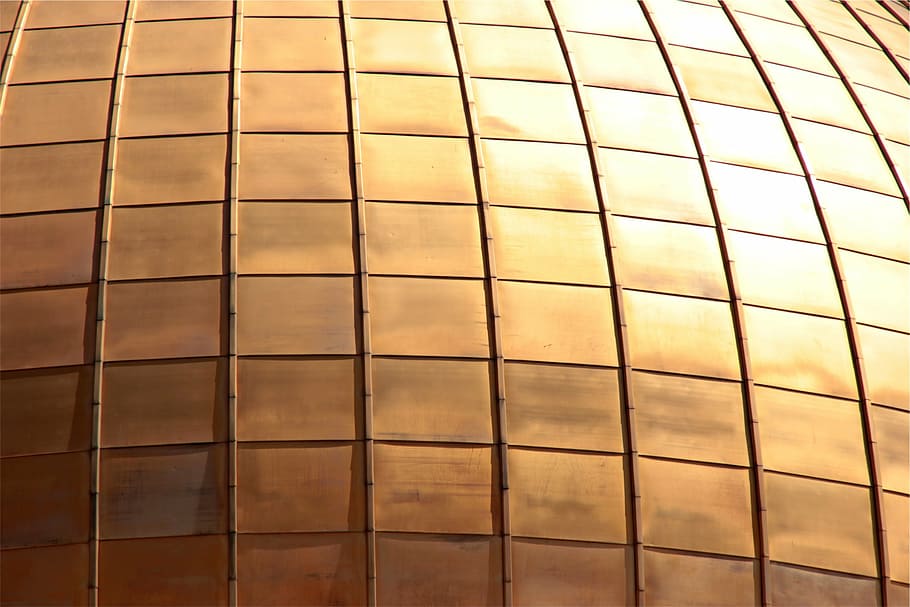 untitled, bronze, squares, pattern, texture, architecture, backgrounds HD wallpaper