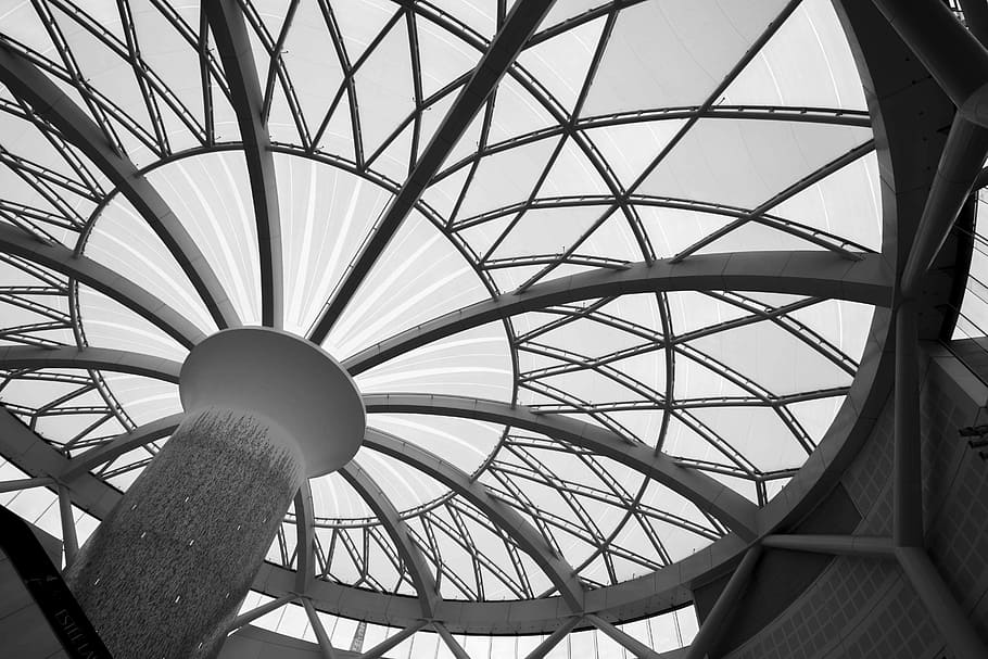 architecture, ceiling, modern, shape, futuristic, pattern, roof HD wallpaper
