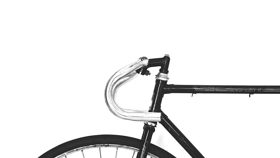 black and gray road bike, black road bike, bicycle, handle, bike handle