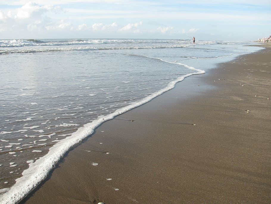 sea, sand, foam, wave, beach, edge of the sea, sea foam, beach sand HD wallpaper