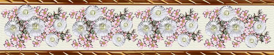 border, decorative strip, pattern, daisies, indoors, no people HD wallpaper