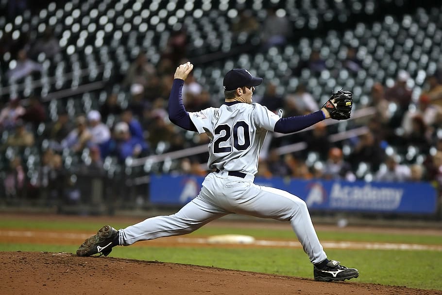 baseball player pitching, pitcher, athlete, field, american HD wallpaper