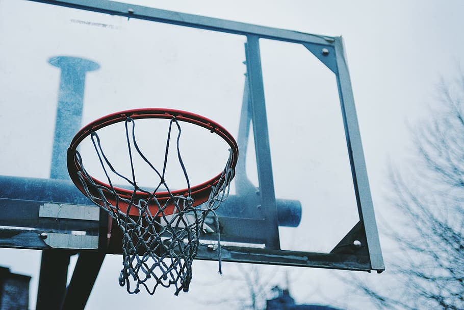 Closeup shot of an urban basketball hoop, sport, sports, basketball - Sport