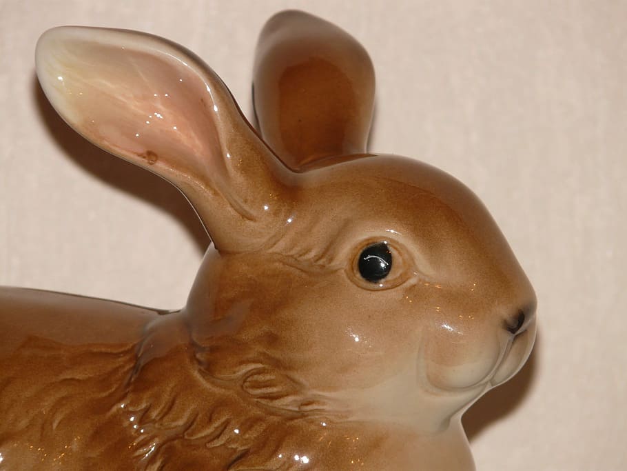 Hare, Easter Bunny, Figure, Porcelain, animal, indoors, childhood HD wallpaper