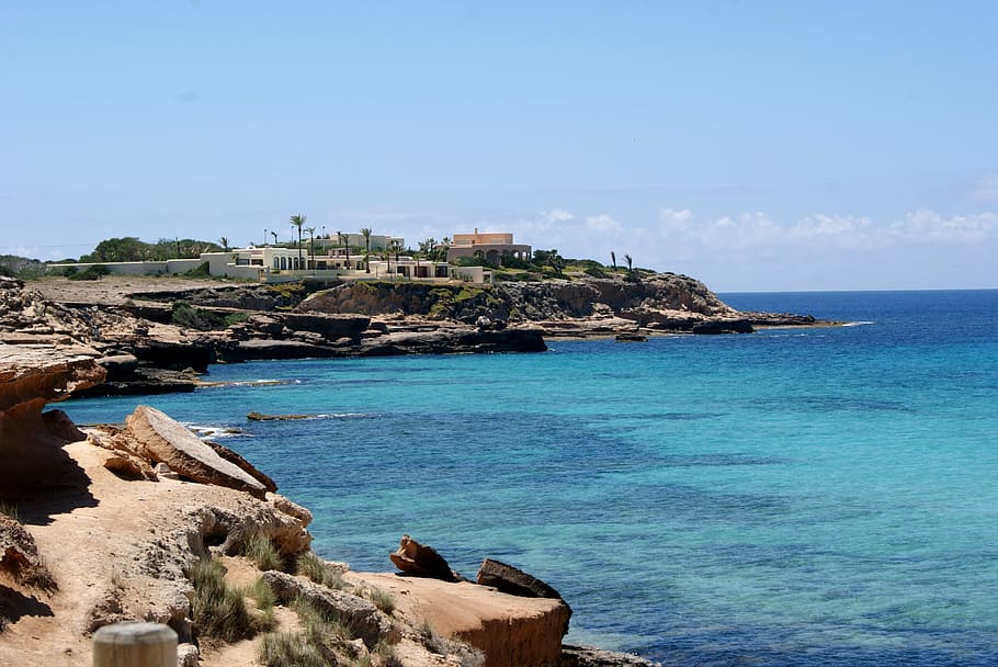 ibiza, illes, balears, casting line, sea, resource, coastline HD wallpaper