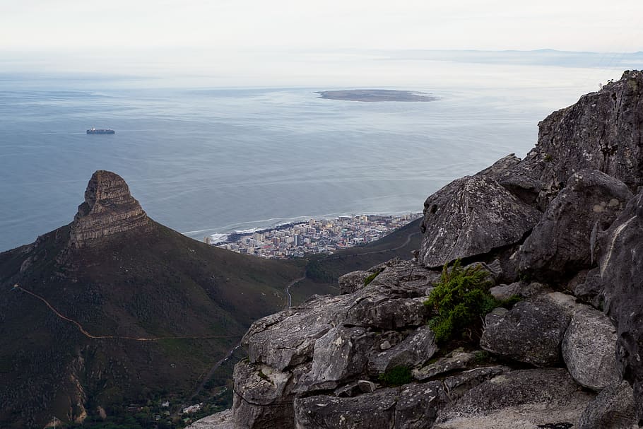 table bay, robben island, seapoint, lion's head, cape town, HD wallpaper