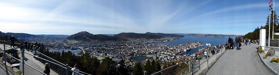 outlook, mountain, distant view, panorama, holiday, crowd, group of people HD wallpaper