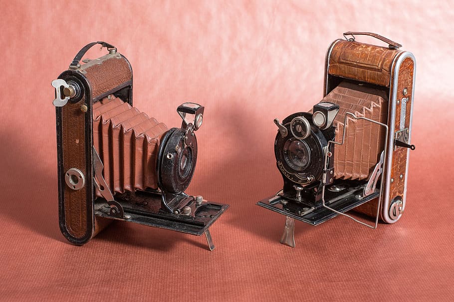 camera, old, nostalgia, vintage, photograph, photo camera, indoors HD wallpaper