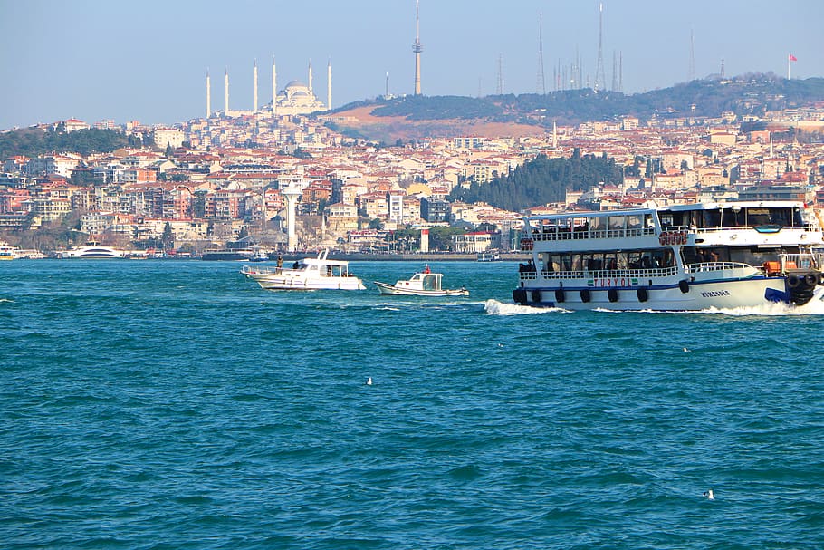 istanbul, throat, v, ship boat, jewish, turkey, cami, minaret, HD wallpaper