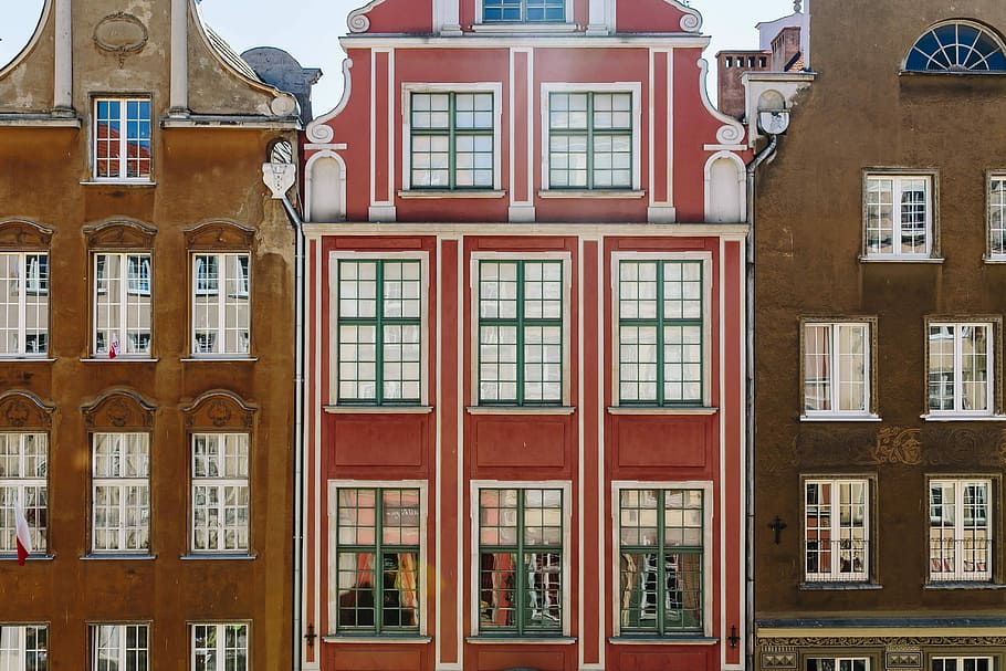 Photos of Gdansk, Poland, architecture, old town, tenement house