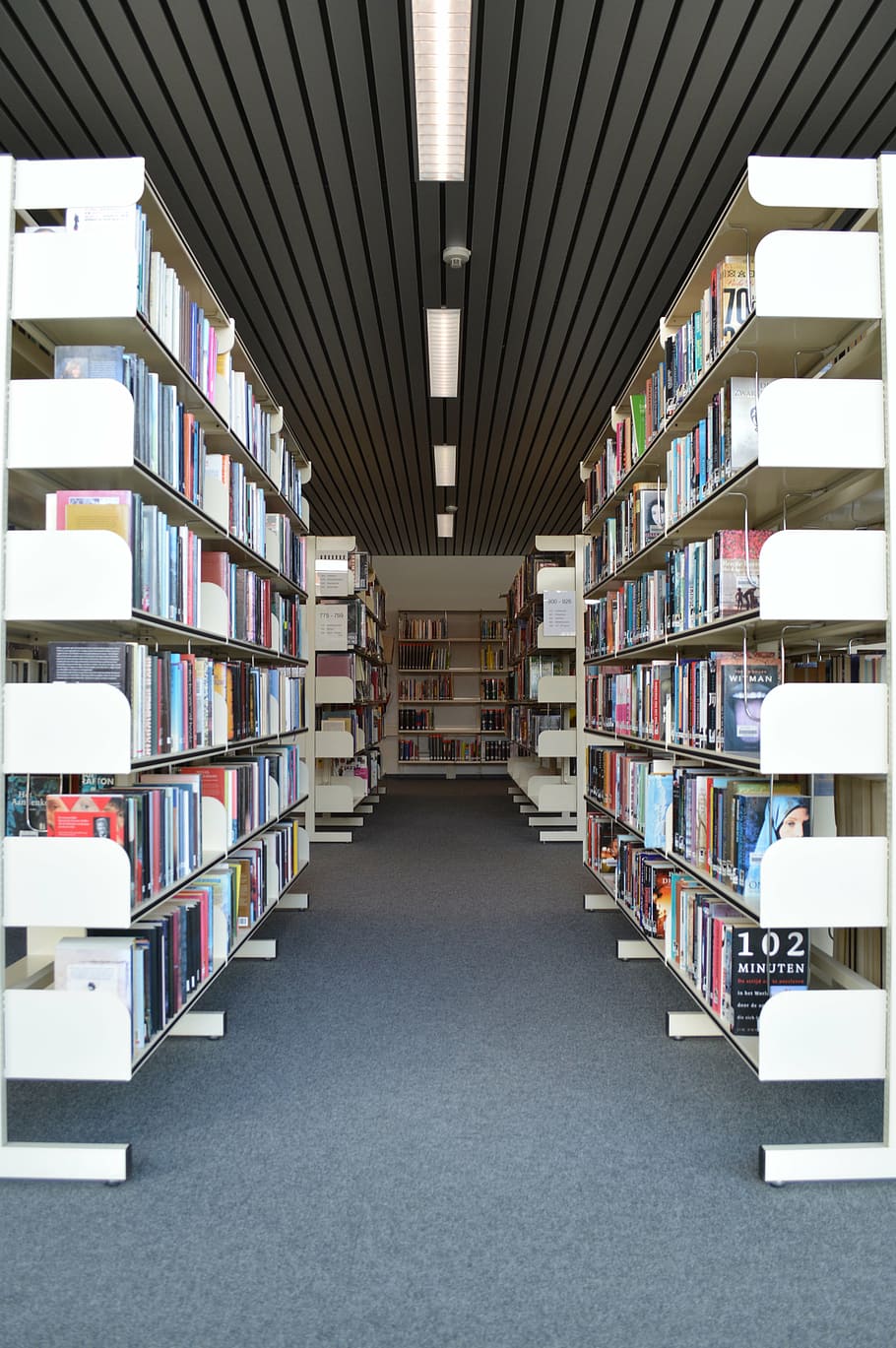 books, library, read, bookmarks, bookshelf, symmetry, education HD wallpaper