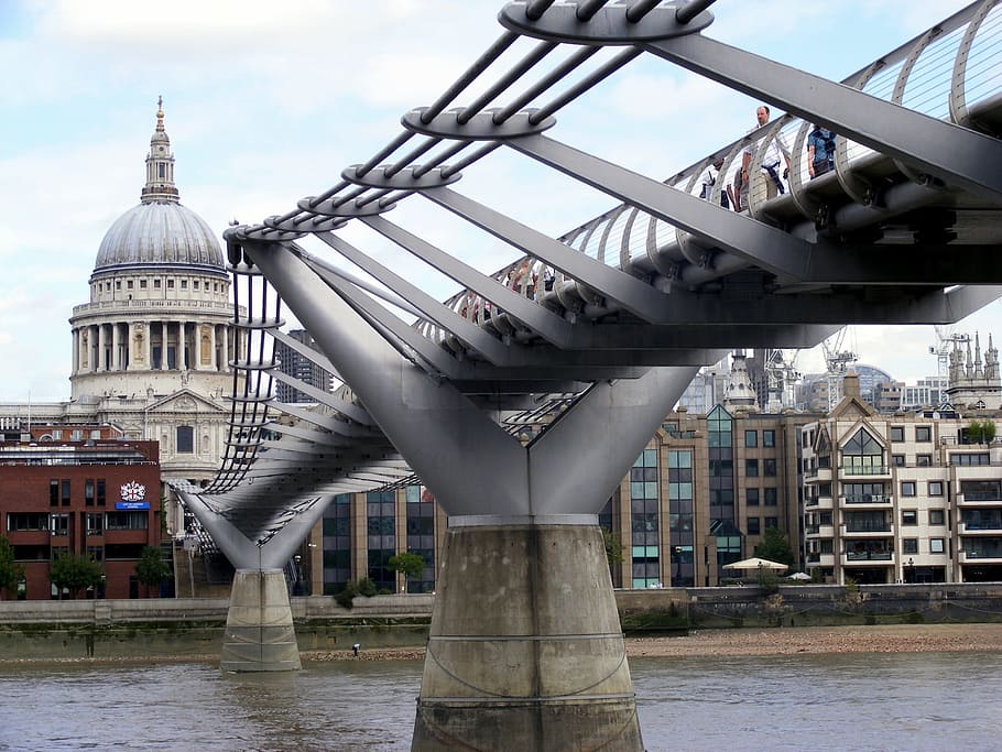 Bridge, Walkway, River, Crossing, Metal, london, architecture HD wallpaper