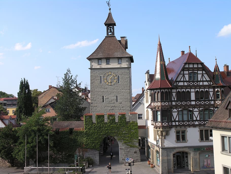constance, building, city, germany, steeple, architecture, built structure HD wallpaper