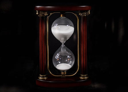 photo of brown and clear hourglass, sandglass, timer, sand timer HD wallpaper