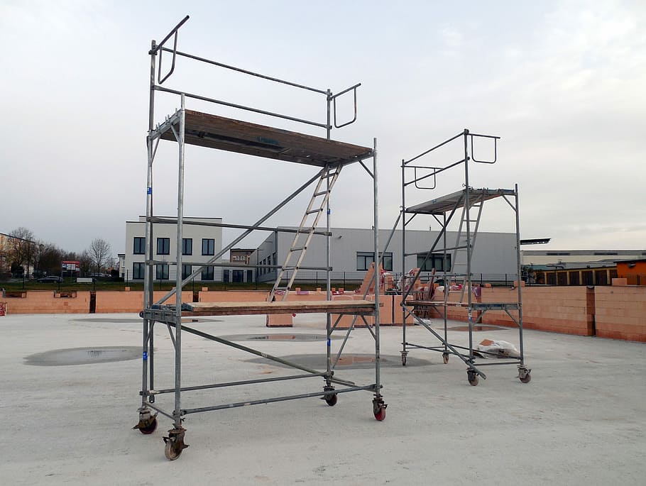 Building, Reconstruction, site, new, assembly, scaffolding HD wallpaper