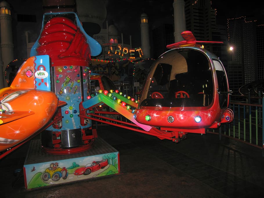 Basundhara City amusement park in Dhaka, Bangladesh, photos, night, HD wallpaper