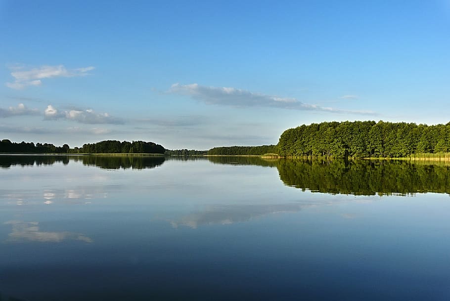 lake, summer, forest, sunset, the silence, nature, landscape HD wallpaper