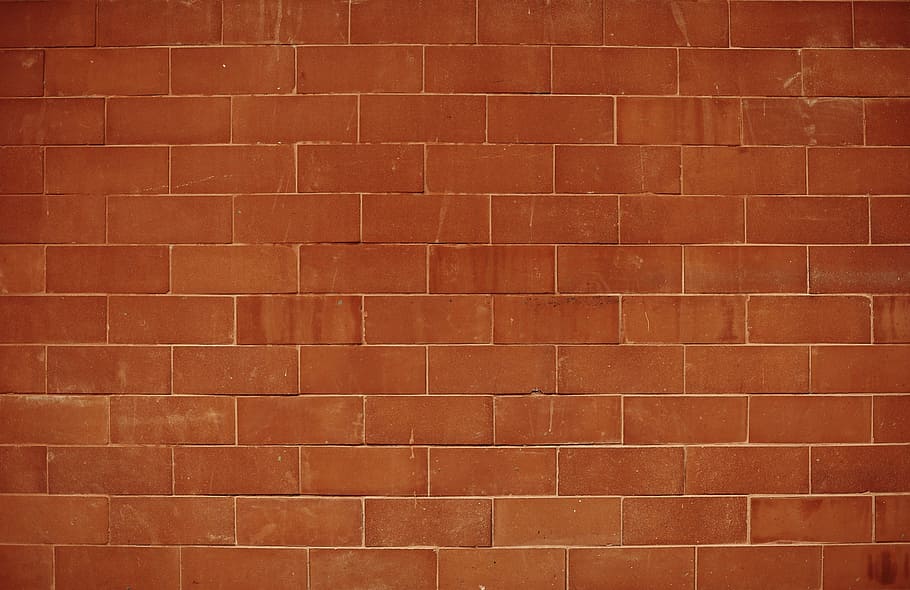 close-up photo of brown concrete brick wall, cement, pattern, HD wallpaper