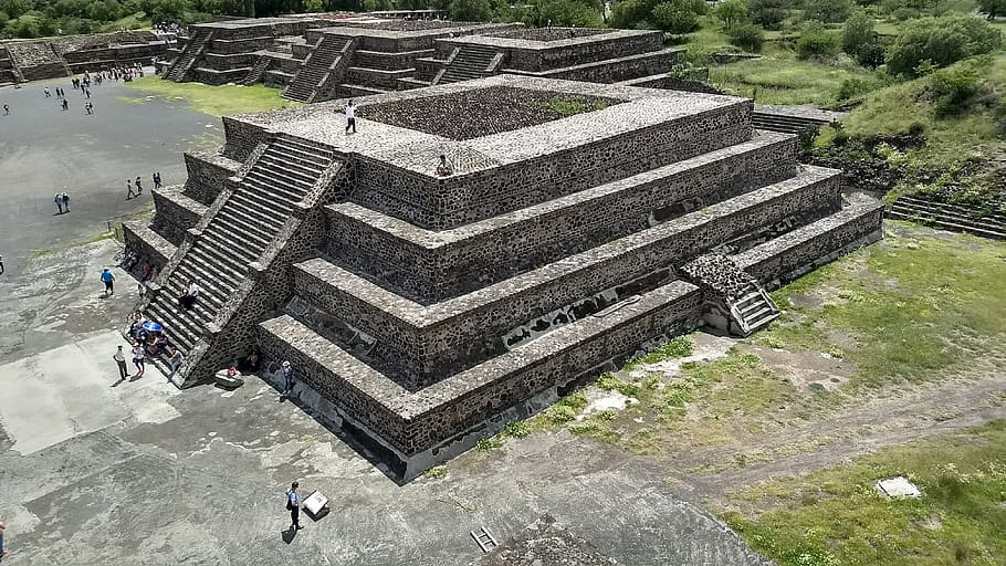 mexico, pyramid, teotihuacan, pyramids, aztec, tourism, sun, HD wallpaper