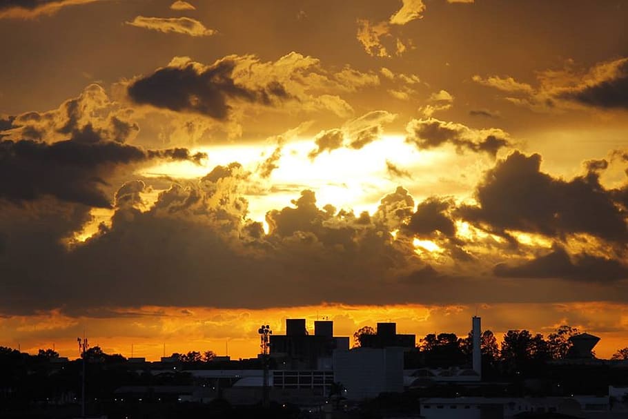 Sky, Eventide, Sol, Nature, twilight, rays, end of afternoon HD wallpaper