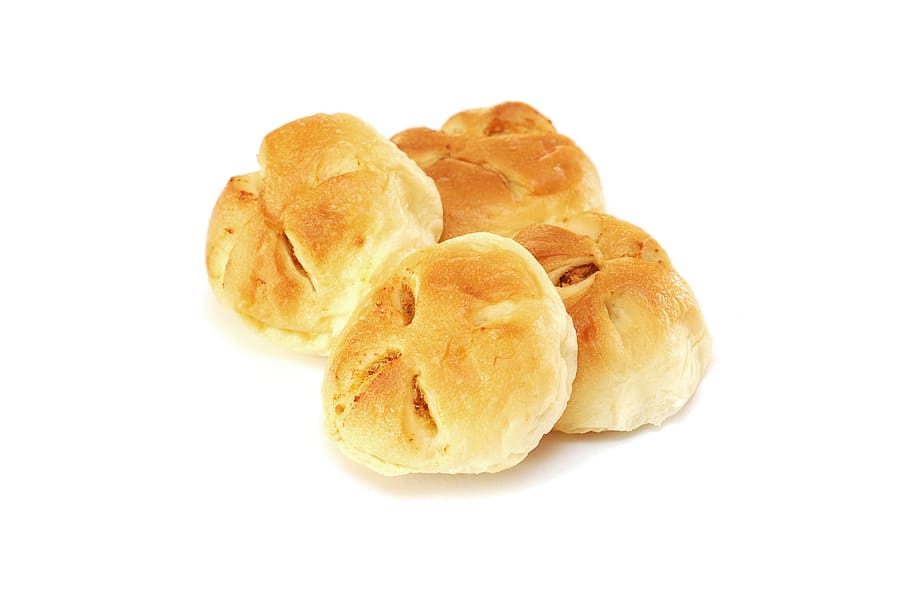 several baked breads on white surface, bakery, sweets, meal HD wallpaper