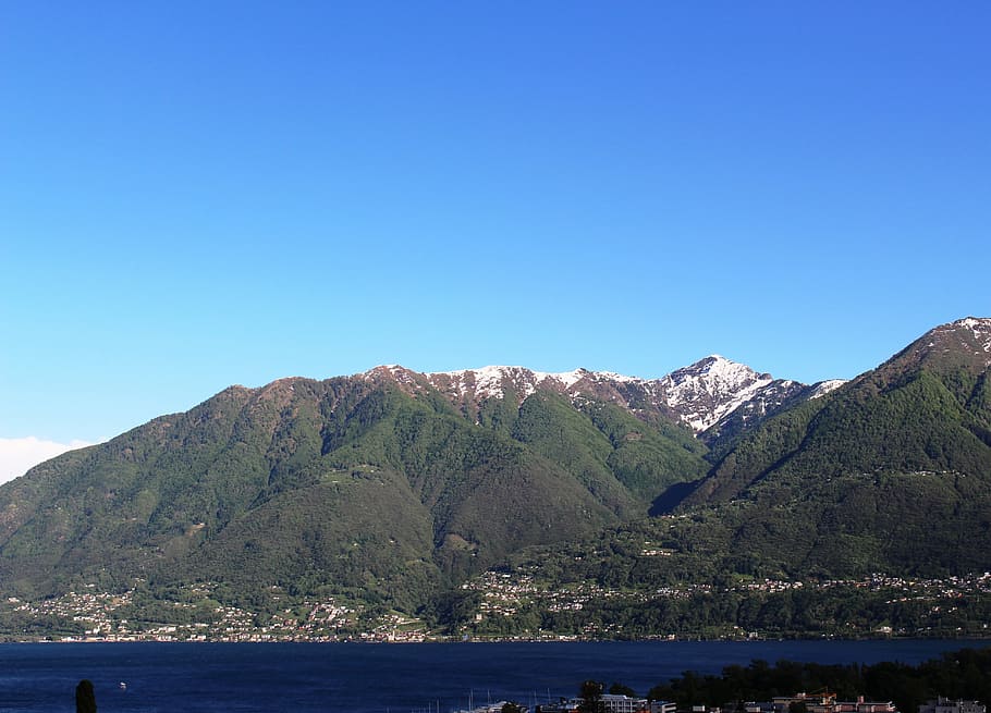 panorama, locarno, lago maggiore, raindrop, mountains, mountain summit