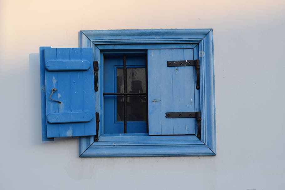 Window, Wooden, White, Wall, Wall, House, blue, old, architecture