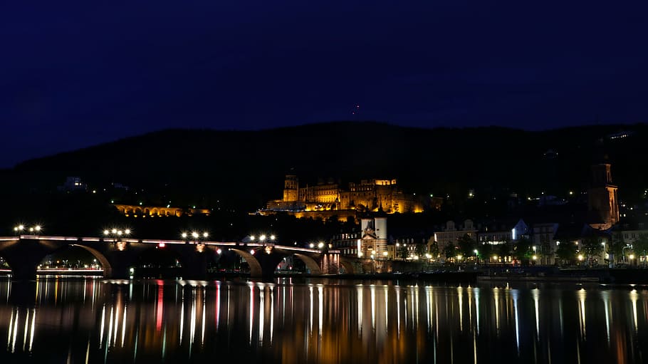 Castle, Lighting, Heidelberg, Building, castle lighting, germany, HD wallpaper