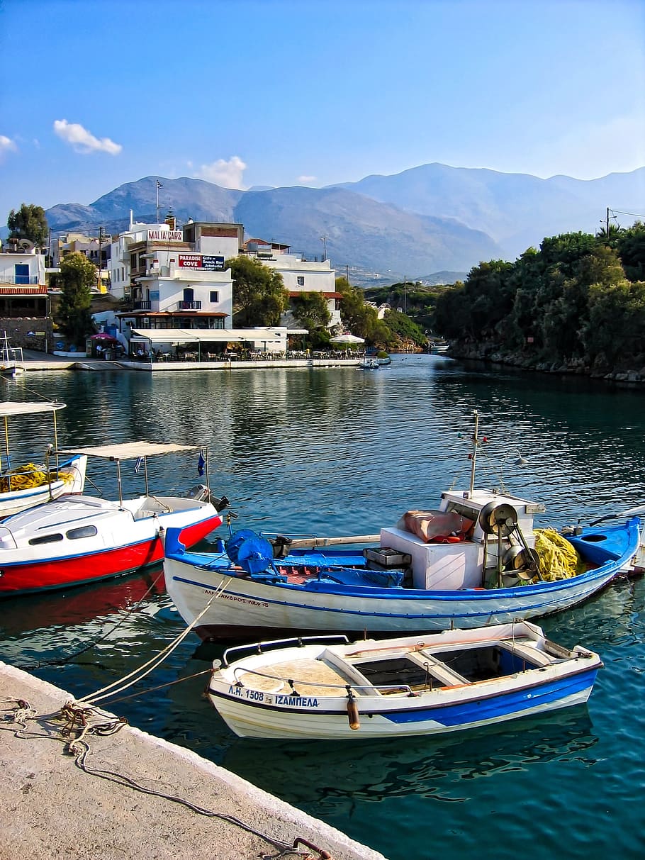 Greece, Sisi, Sissi, Crete, Fishing, port, village, summer