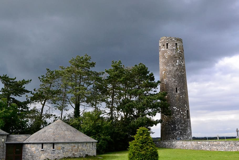 Ireland, Cloud, Mood, Thunderstorm, cloud mood, green, tower HD wallpaper
