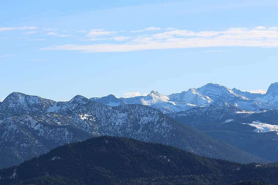 mountains, snow, solid, alpine, clouds, winter, panorama, landscape HD wallpaper