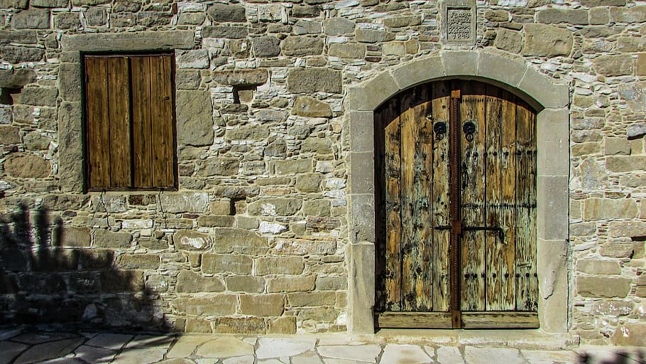 HD wallpaper: door, window, wooden, old, wall, entrance, church