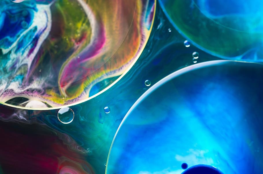 abstract, water, oil, ink, macro, macro photography, district, HD wallpaper