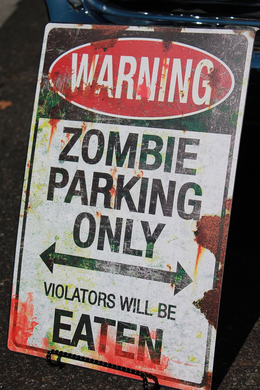 Warning Zombie Parking Only sign, signage, zombies, halloween, HD wallpaper