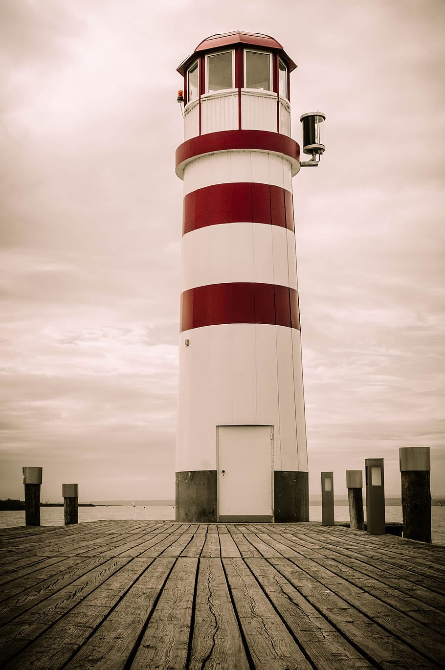 Mole, Lighthouse, podersdorf, sea, tower, no People, coastline