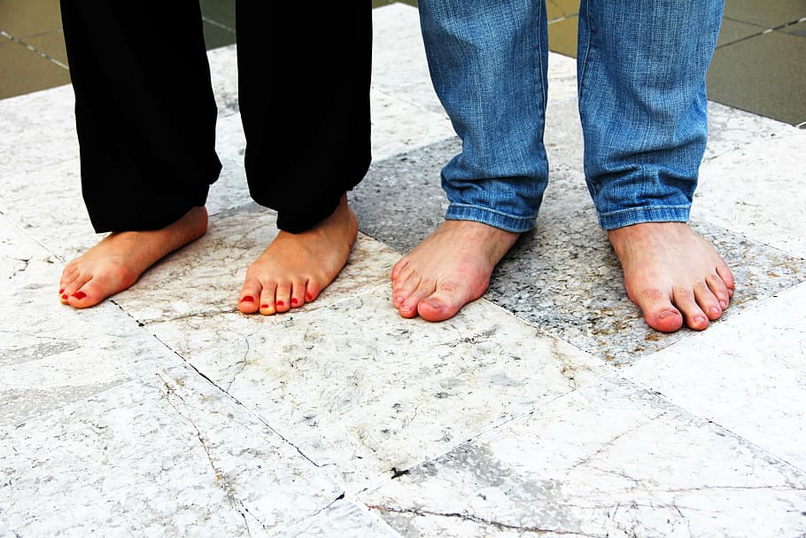 feet, two pair, lacquered, toe nails, low section, human body part HD wallpaper