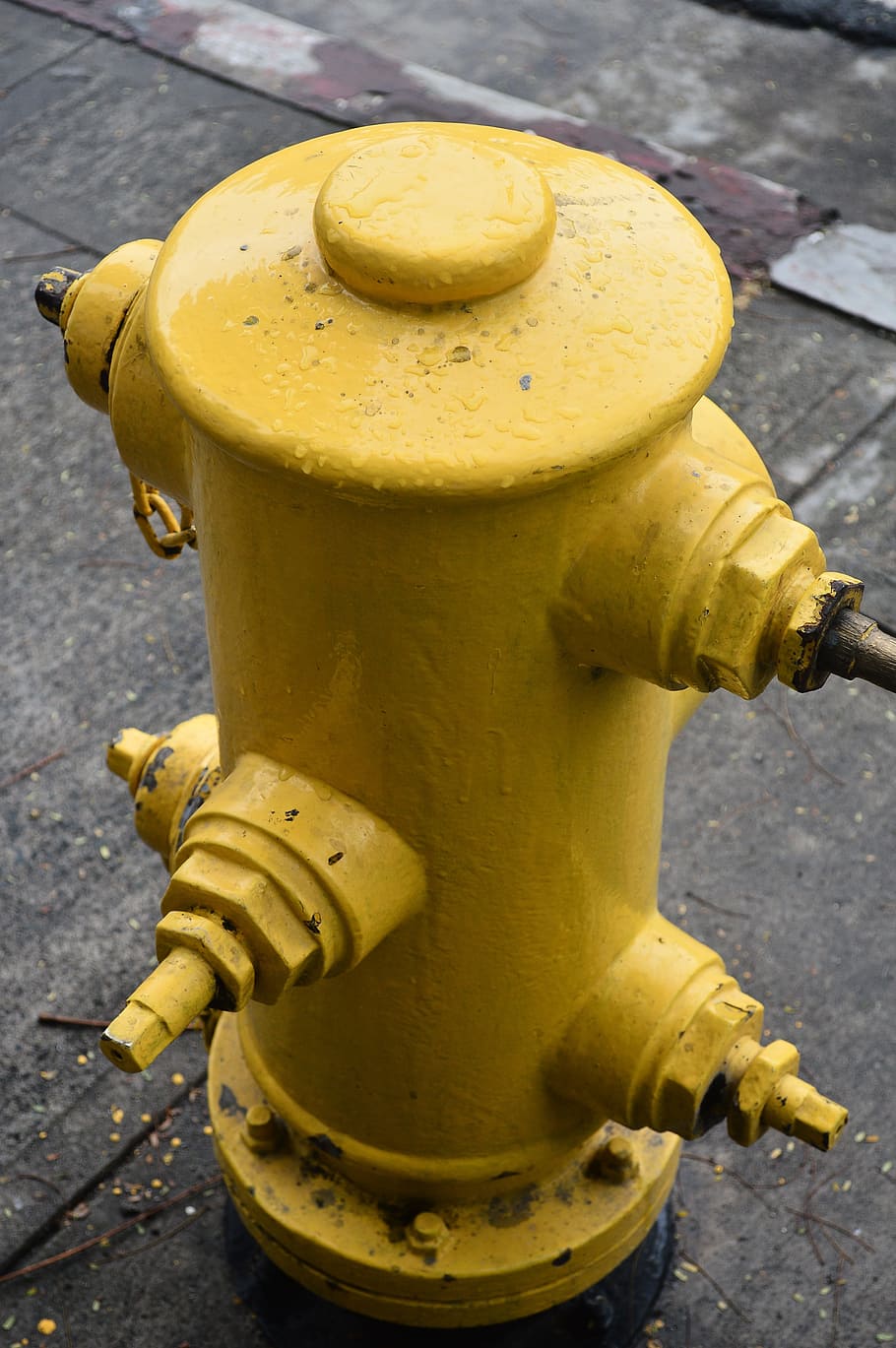 water, hydrant, yellow, fire, metal, street, pipe, city, old HD wallpaper