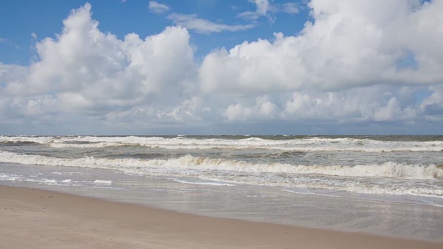 waves on beach, Beach, Sand, Sand, Sea, Holiday, Sun, wind HD wallpaper