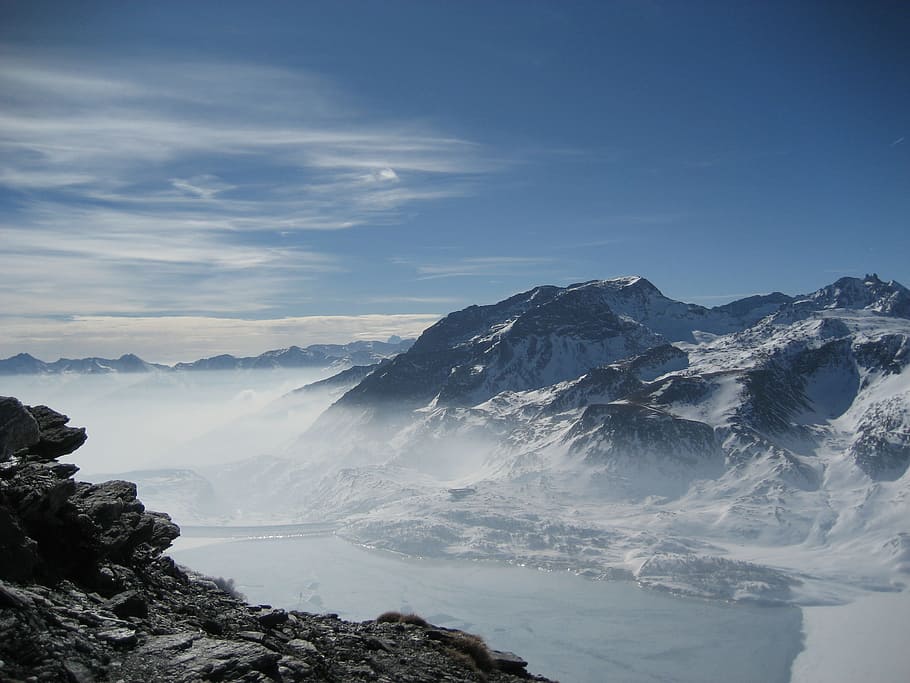 Mountain, Range, Italy, Alps, Landscape, lake, nature, scenics HD wallpaper