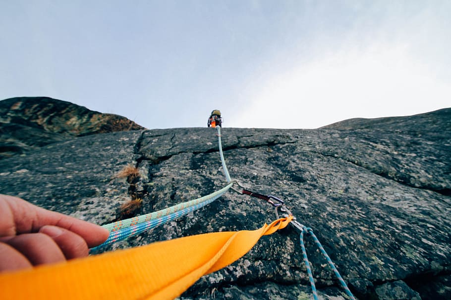 landscape, person, hand, summer, action, adventure, climbing HD wallpaper