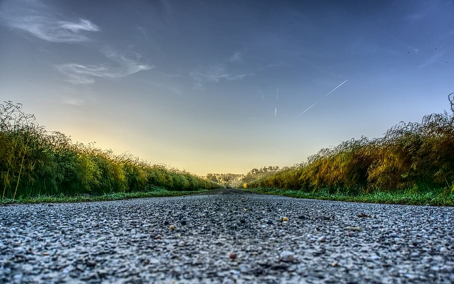 sunrise, sunlight, sky, blue, landscape, nature, morning, morgenstimmung HD wallpaper