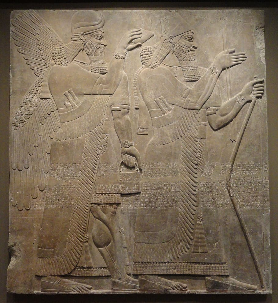 Assyrian, Relief, Ashurnasirpal, Palace, museum, ancient, old