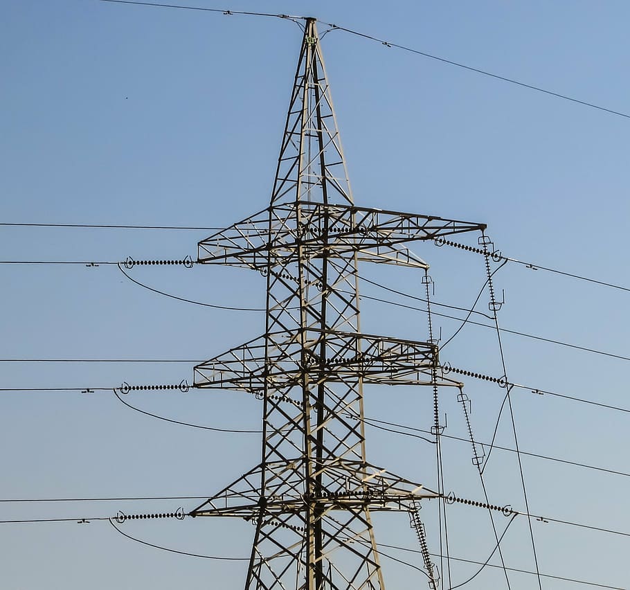 high voltage, pylon, electricity, tower, power, energy, steel HD wallpaper
