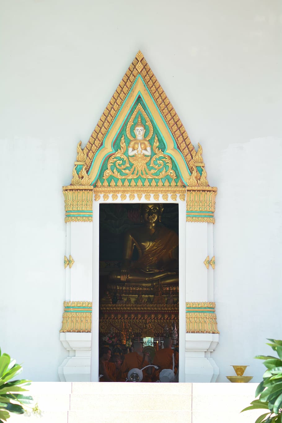 church door, entrance, measure, buddhism, thailand temple, architecture