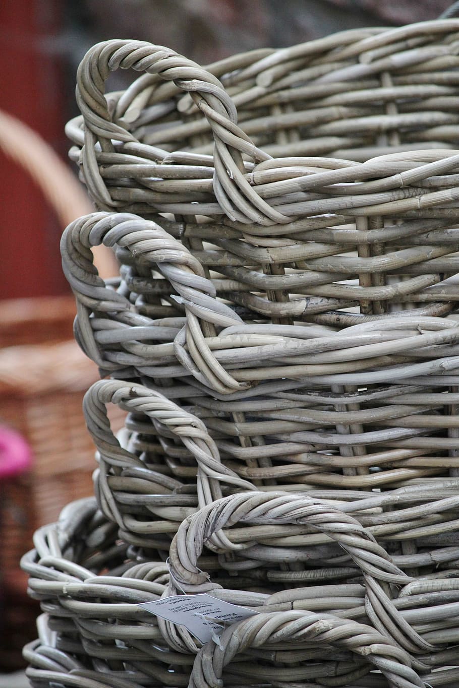 baskets, woven, reputed, structure, wattle, wicker, natural material HD wallpaper